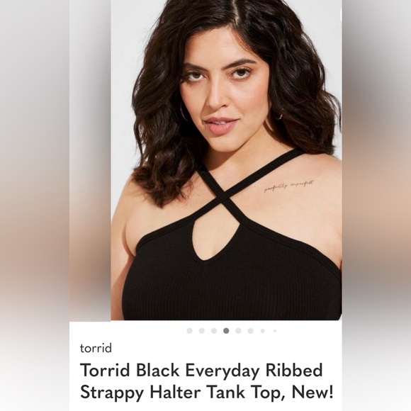 Torrid Black Everyday Ribbed Strappy Halter Tank Top / Size 2 🖤 - Picture 13 of 16